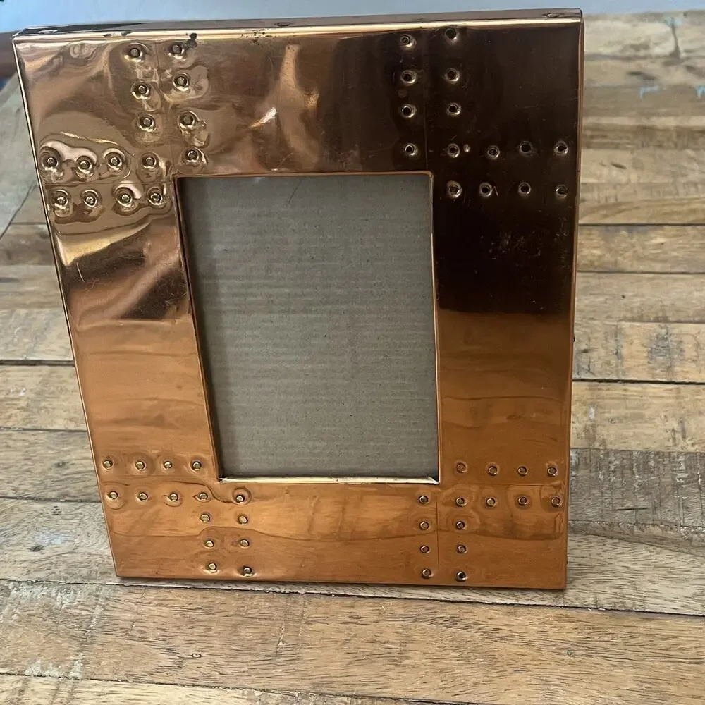 90s Polished Copper Foil Picture Frame 3.5